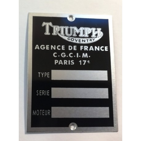 Triumph id plate - French vers.