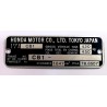 Honda CBX1000 CB1000 id plate - data plate