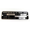 Honda CB 500 F identification plate - Honda CB 500 F data plate