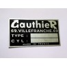 Gauthier vin Plate - Gauthier Data plate