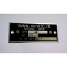 Yamaha 650 XS Data Plate - Identification plate