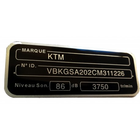 Adhesive motorcycle frame label - French