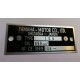 Yamaha 500 XT Data Plate - Identification plate
